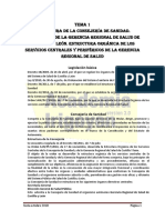 Tema01. Estructura de La Consejería de Sanidad. Oposiciones Celador SACYL