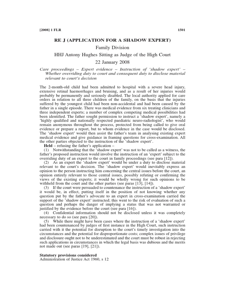 Court Denies 'Shadow Expert' Request | PDF | Discovery (Law) | Evidence ...
