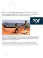 Der Sonne Entgegen - Afrikas Große Solarstrom-Pläne - Afrika - DW - 02.10.2022