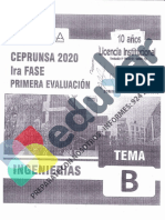 Examen de Admisión CEPRUNSA I Fase 2020 (1era Evaluación)