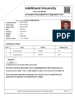 Bundelkhand University Academic Record Registration Form