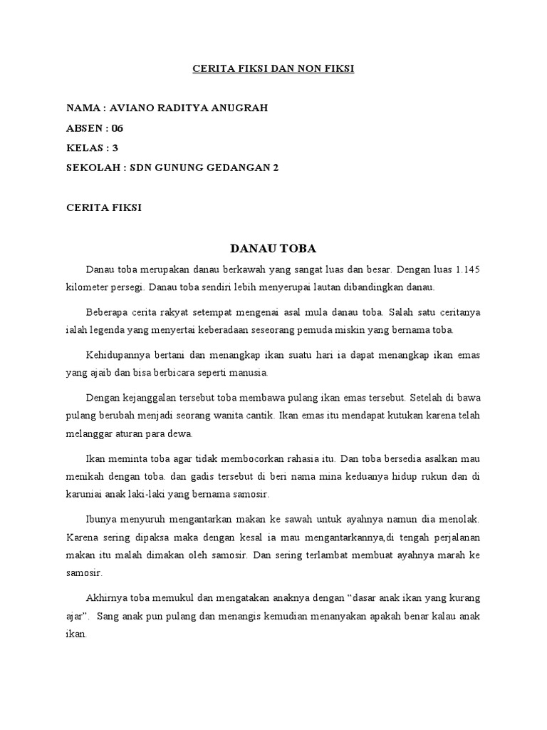 Cerita Fiksi Dan Non Fiksi | PDF