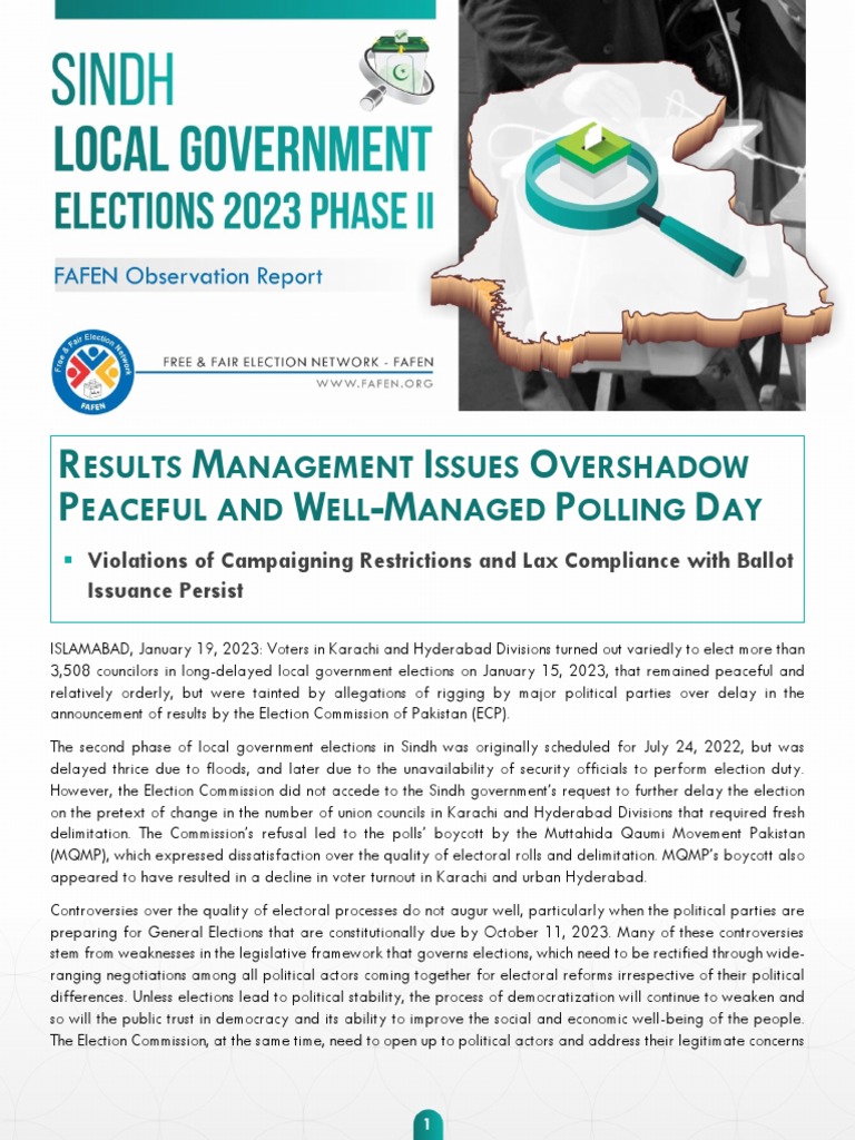 FAFEN Observation Report of SLGE-Phase-II 2023 Final-1 | PDF | Polling ...