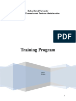 Training Plan Structure Business Psychology