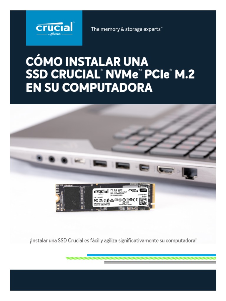 Crucial Nvme Pcie m2 SSD Install Guide - Es LA | PDF | Unidad de estado ...