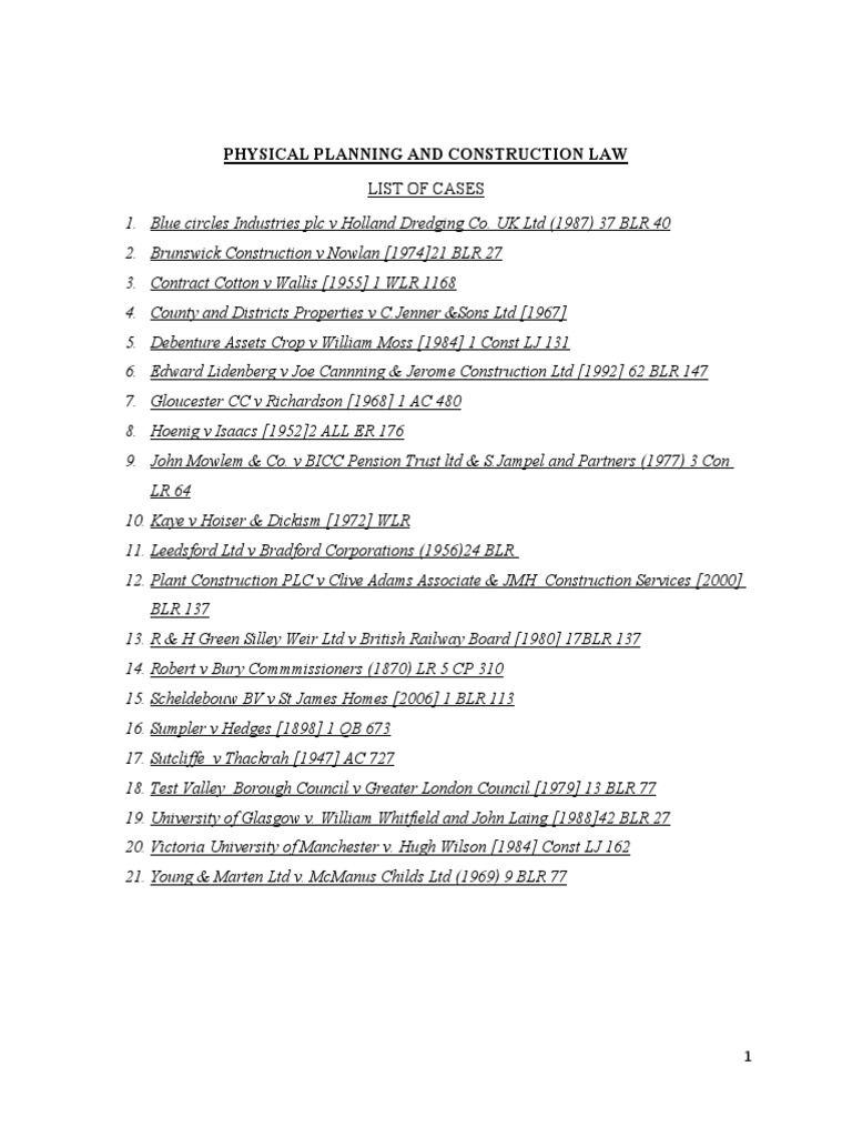 Jct Contracts In Construction Law Pdf