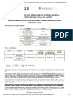 Información de afiliado a sistema de salud Colombiano