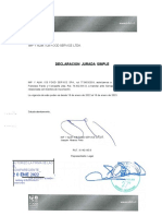 Declaracion Jurada Simple: Imp Y Alim. Icb Food Service Ltda