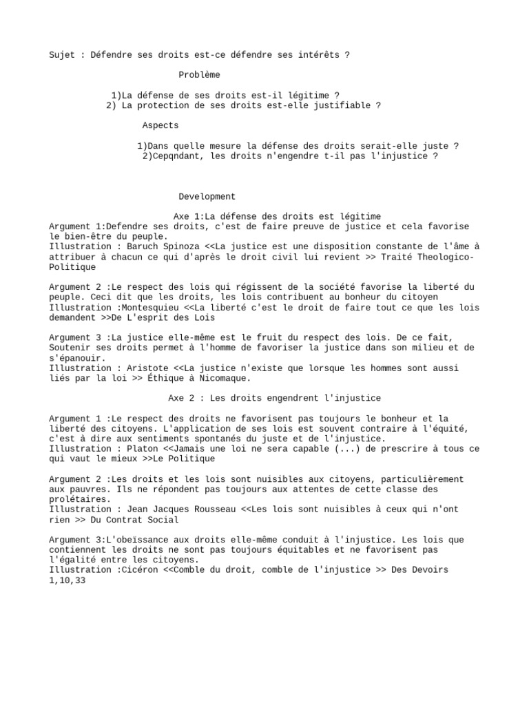 Défendre ses droits, est-ce juste ? | PDF