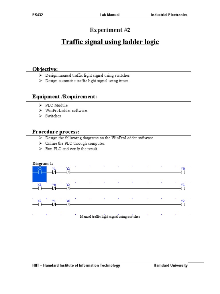 Traffic Light Control with Ladder Logic | PDF