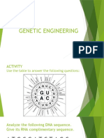 GENETIC ENGINEERING ACTIVITY: DNA, RNA, AMINO ACIDS & HISTORY
