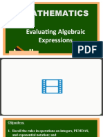 4 Evaluating Algebraic Expressions