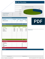 Planilla de Excel Calculadora de Costo de Recetas