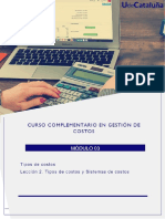 C-GCO03 - Gestión de Costos - Modulo 3 Lección 2. Tipos de Costos y Sistemas de Costos