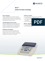 MA 27 Air Conduction Audiometer Specifications