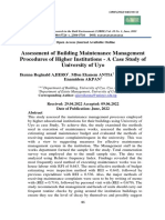 Assessment of Building Maintenance Management Procedures of Higher Institutions - A Case Study of University of Uyo