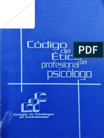 Código de Ética del colegio de psicólogos de Cochabamba 