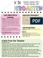 Kindergarten Newsletter 1-13-23