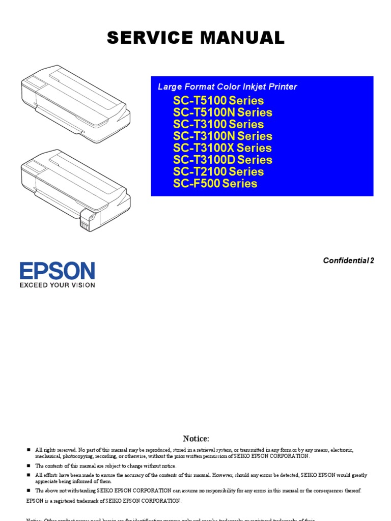 Manual de Serviço Epson SC T3170/ T3170X/F570/F571 | PDF | Printer