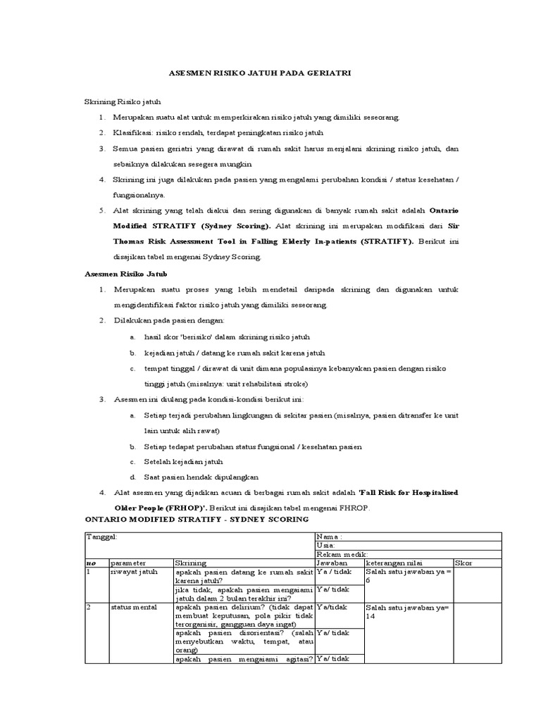 Asesmen Risiko Jatuh Pada Geriatri Pdf