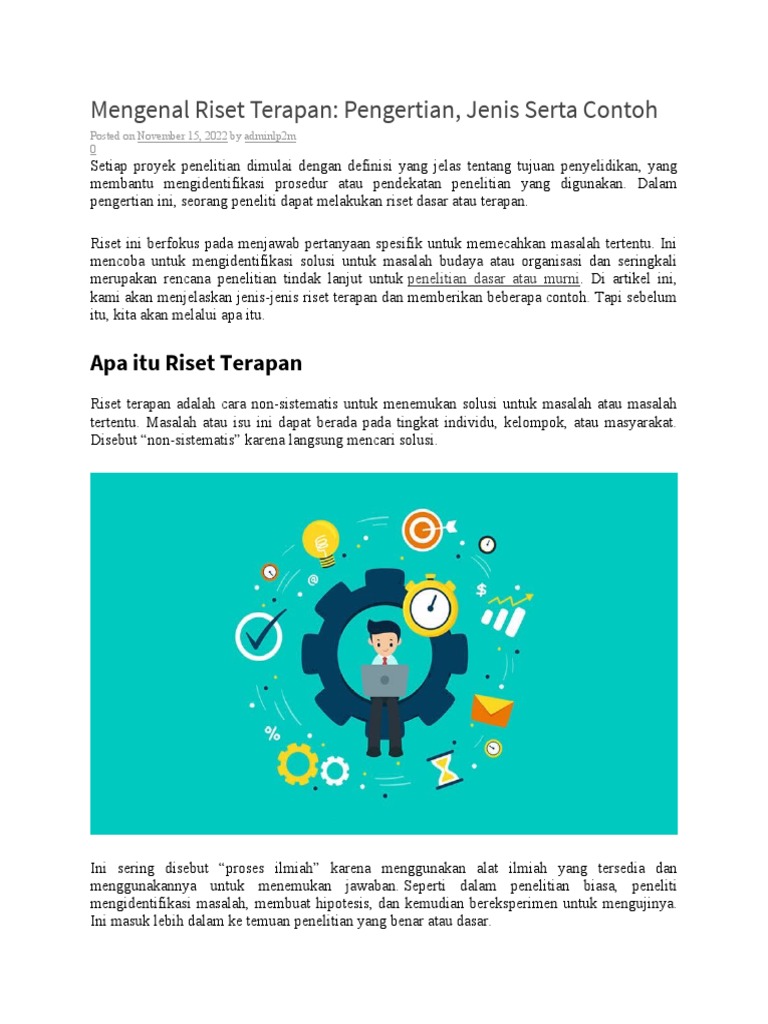 Riset Terapan: Definisi dan Contoh | PDF | Karier & Perkembangan