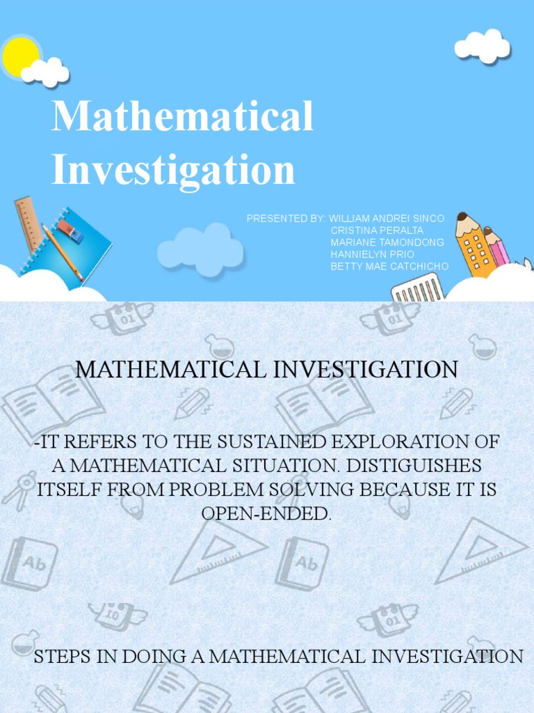 Mathematical investigation pdf