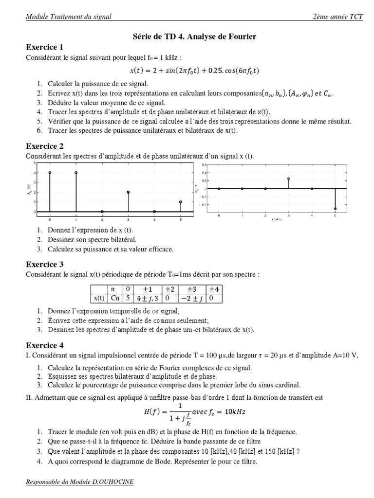 Analyse des spectres de Fourier | PDF | Transformation de Fourier ...