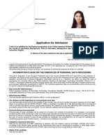Application For Admission: Information Clause On The Principles of Personal Data Processing
