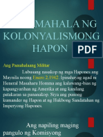 Pamamahala NG Kolonyalismong Hapon