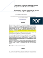 Aplicación de La Fórmula de Geometría Analítica de Distancia Entre Dos Puntos1