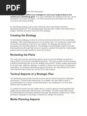 ADVERTISING PLAN