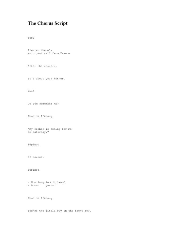 The Chorus Script