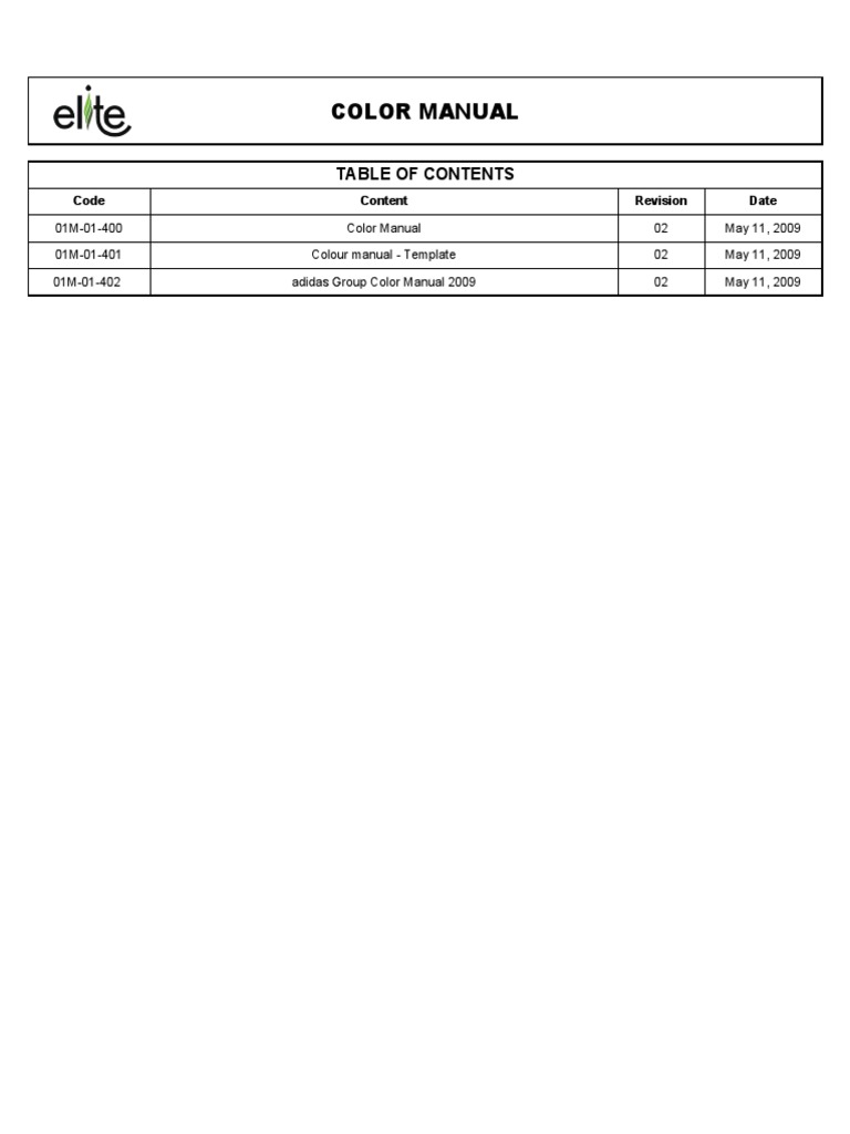 adidas Color and Testing Manual 2009 | PDF | Textiles | Building ...