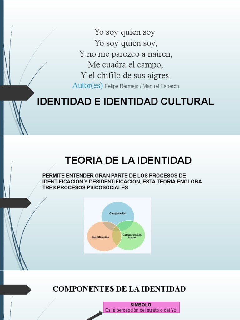 Teorías y componentes de la identidad | PDF | Sicología | Psicología Social