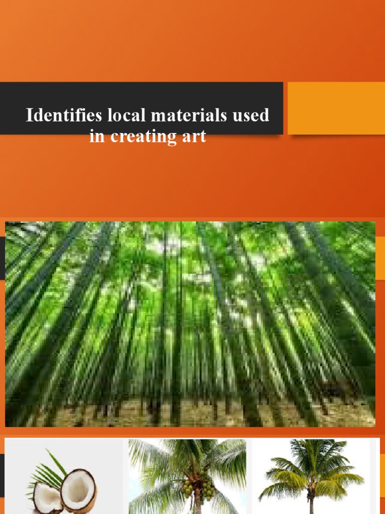 Identifies local materials used in creating art pdf