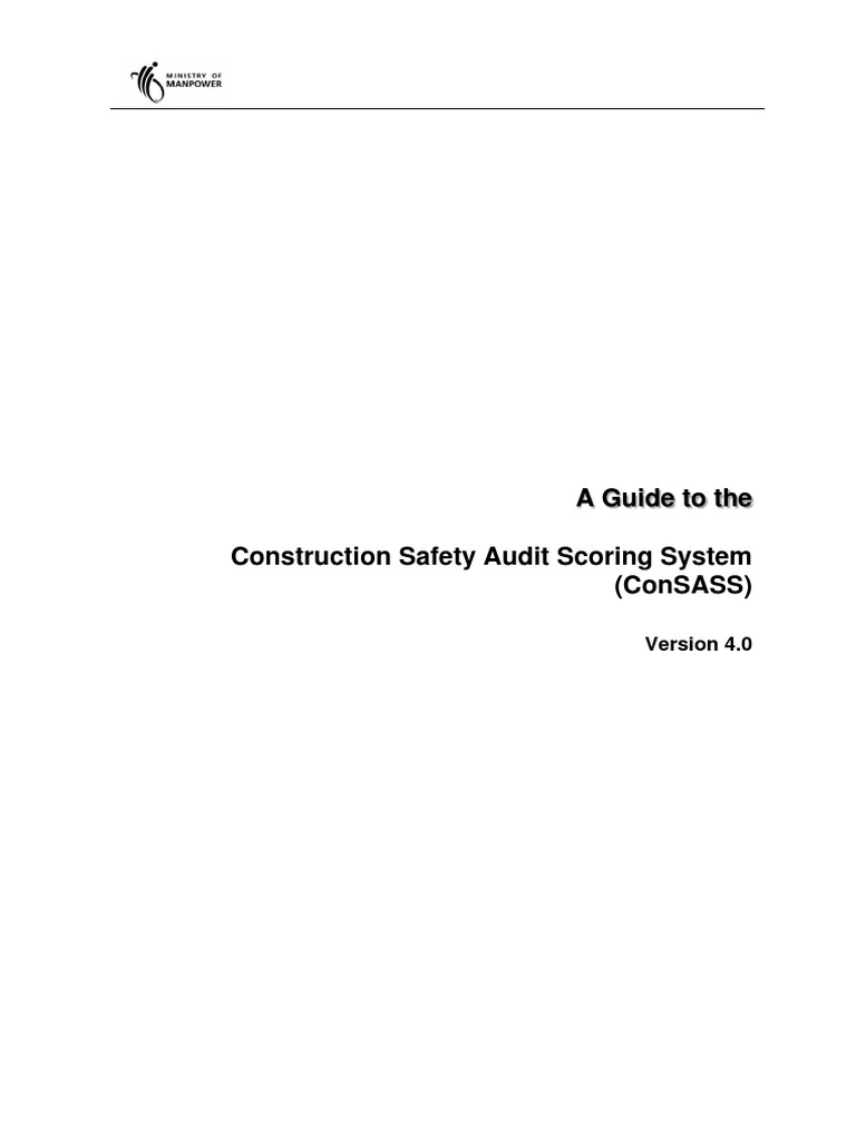 ConSASS Guide for Construction Safety Audit | PDF | Audit | Sampling ...