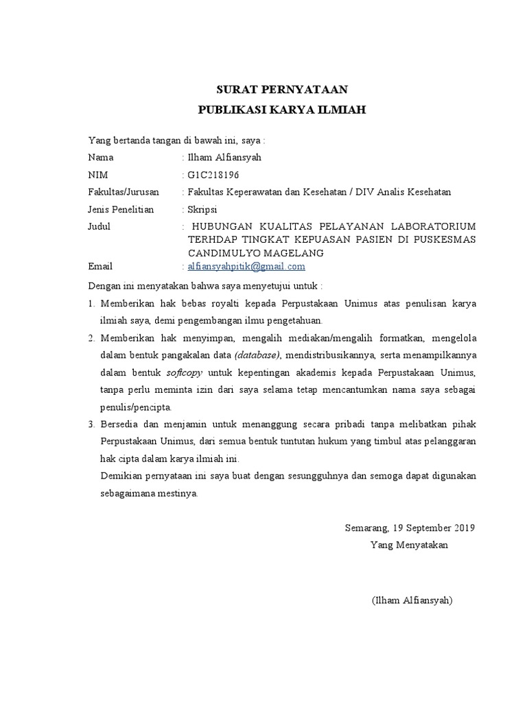 12 Surat Pernyataan Publikasi | PDF