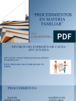 Procedimientos en Materia Familiar