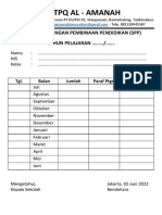 Contoh Kartu SPP Paud