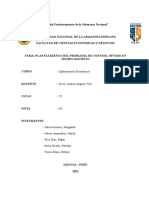 Planteamiento del problema de control óptimo en tiempo discreto