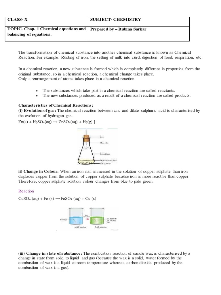 Balancing Chemical Equations in Chemistry | PDF | Molecules | Chemical ...