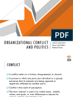 Organizational Conflict Sources and Political Tactics