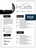 Currículum Profesional CV Director de Marketing Digital Minimalista Blanco y Negro