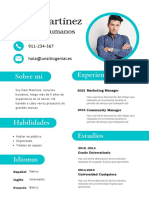 Currículum Profesional Recursos Humanos Minimalista Azul