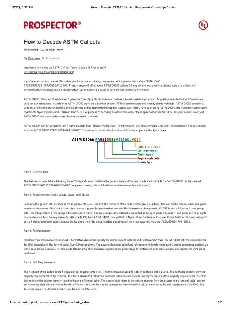 How To Decode ASTM Callouts - Prospector Knowledge Center | PDF ...