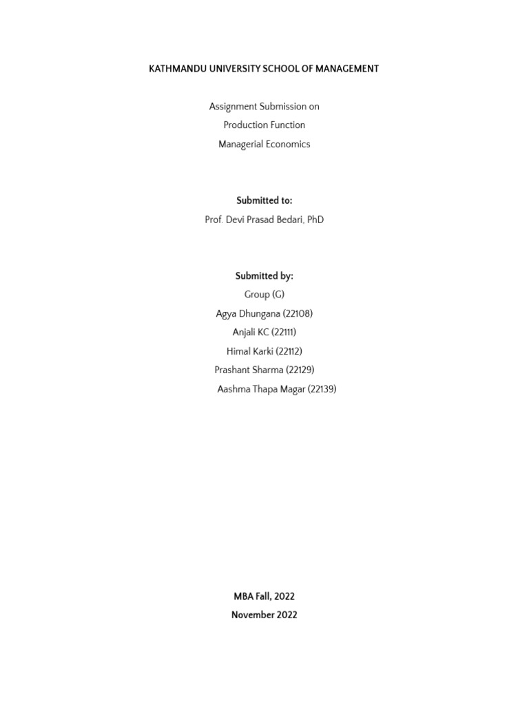 Production Function | PDF