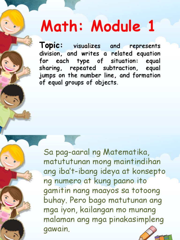 Q3 MATH MOD 1 Visualizes and Represents Division PDF