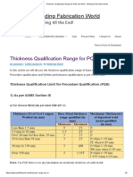 Thickness Qualification Range For PQR and WPQ - Welding Fabrication World