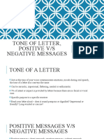 Tone of Letter, Positive Vs Negative Msgs