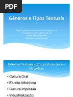 Gêneros e tipos textuais